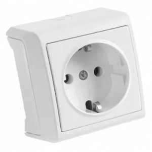 Розетка з/з 1на зовнішня, біла Vera VIKO