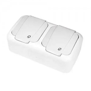 Розетка + Розетка з/з IP54 Palmiye (Біла) VIKO