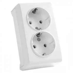 Розетка з/з 2на зовнішня, біла Vera VIKO