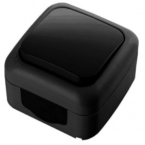 Вимикач 1кл. IP54 Palmiye VIKO (Чорний)