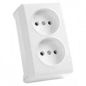 Розетка без з/з 2на зовнішня, біла Vera VIKO