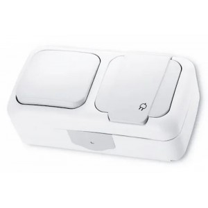 Вимикач + Розетка з/з IP54 Palmiye