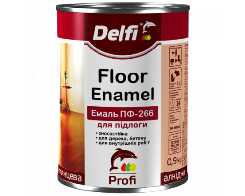 DELFI Емаль для підлоги ПФ-266 жовто-коричнева 0,9кг