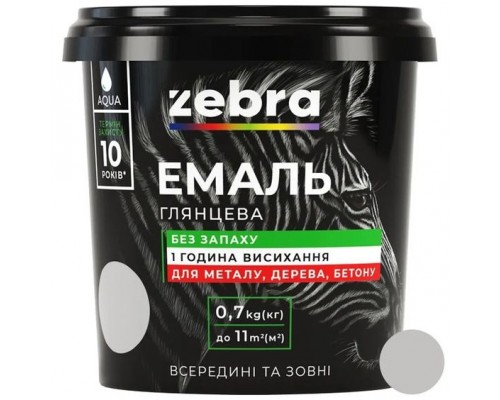 ZEBRA Емаль акрилова №16 Світло-сірий 0,25кг