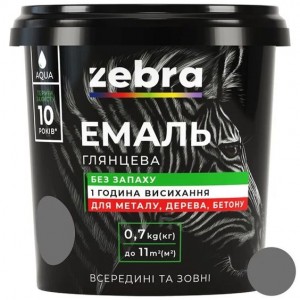 ZEBRA Емаль акрилова №17 Сірий 0,7кг