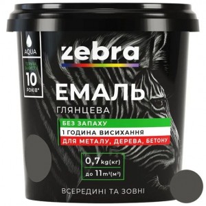 ZEBRA Емаль акрилова №18 Темно-сірий 0,7кг