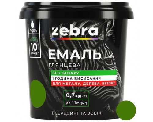 ZEBRA Емаль акрилова №34 Світло -зелений 0,7кг
