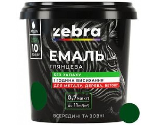 ZEBRA Емаль акрилова №38 Темно -зелений 0,7кг