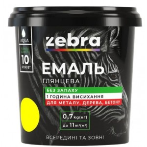 ZEBRA Емаль акрилова №55 Яскраво-Жовтий  0,7кг