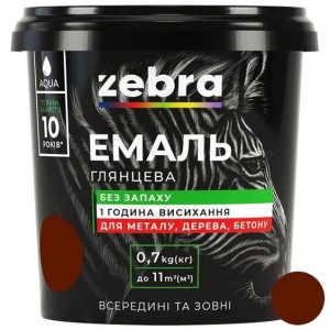 ZEBRA Емаль акрилова №87 Червоно-коричневий  0,7кг