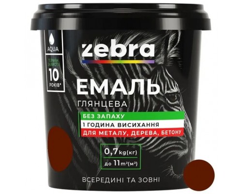 ZEBRA Емаль акрилова №87 Червоно-коричневий  0,7кг
