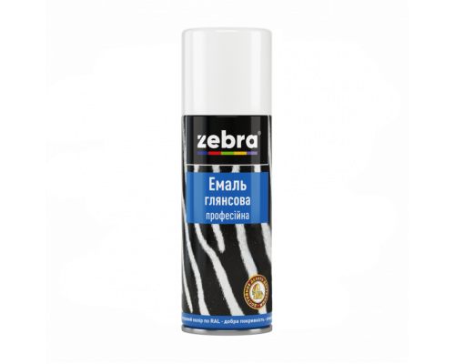 Фарба аерозольна (Балончик) біла глян. 400мл RAL9010 ZEBRA