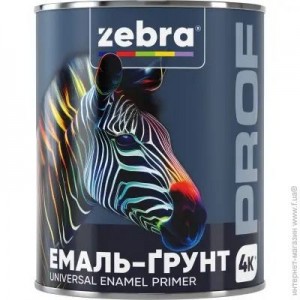 ZEBRA Емаль-Грунт 010Р Білий 4К PROF серія  2,5кг