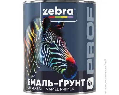 ZEBRA Емаль-Грунт 010Р Білий 4К PROF серія  0,25кг