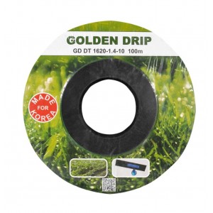 Крапельна стрічка 8 mil крок 10 см 100 м бухта емітерна GOLDEN DRIP