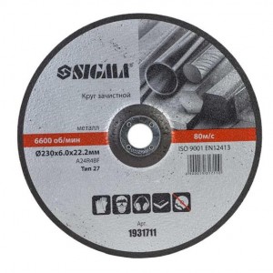 Круг відрізний по металу 230х6.0мм SIGMА