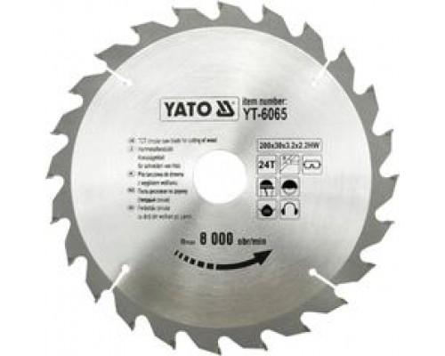 Диск пиляльний 200х30 24зуб. по дереву YATO