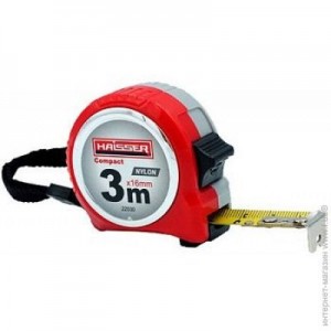 Рулетка нейлон, пластиковий корпус 3м 16мм HAISSER